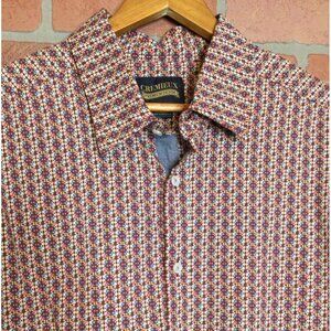 Cremieux Premium Denim Mens Long Sleeve Button Front Shirt Size 2XB Geometric